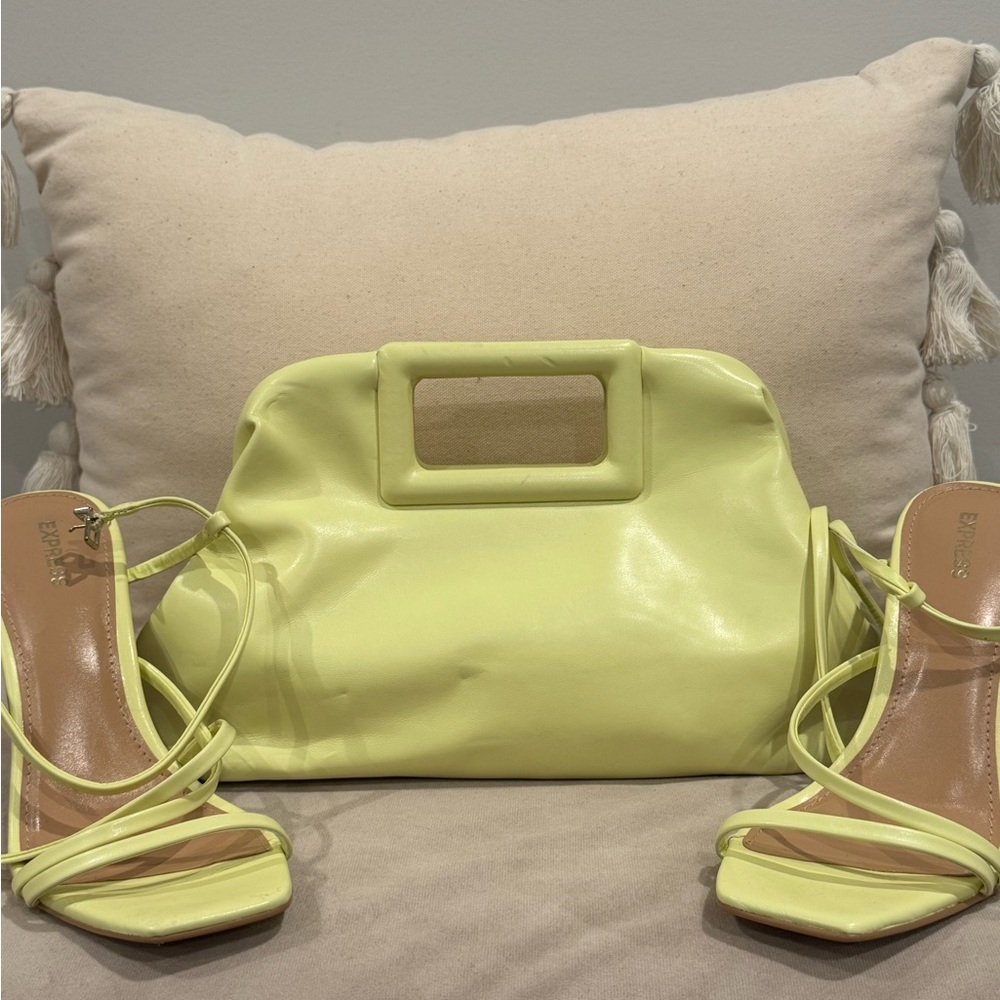 Express Shoes & Elegant Lime Green Handbag Combo